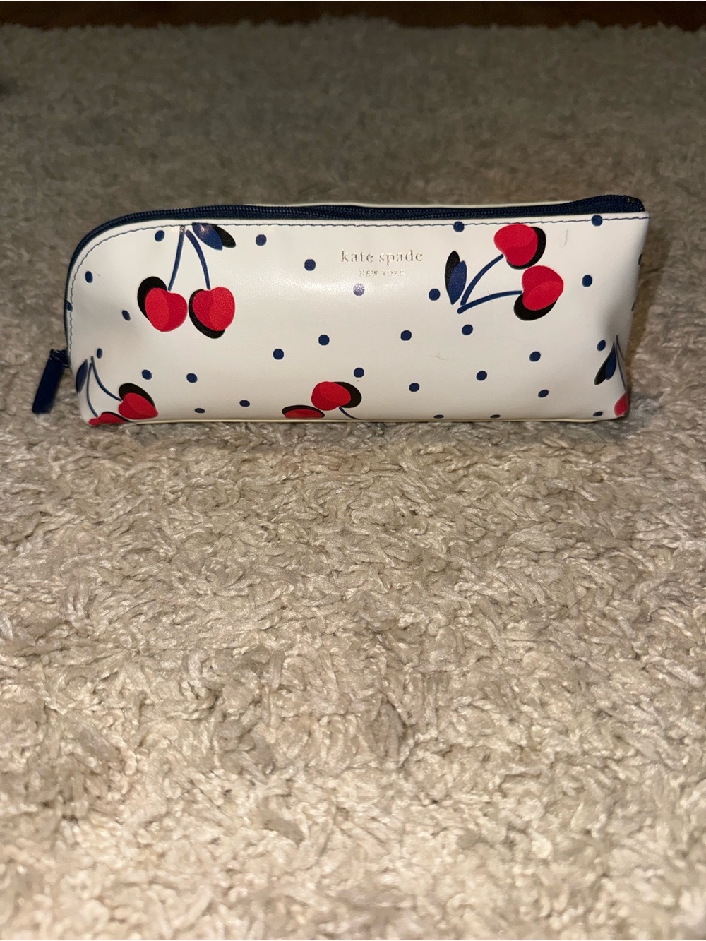 kate spade Cherry Print White Pencil Pouch
